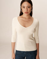 3/4 sleeve sweater ecru Paige_12867