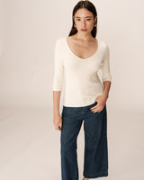 3/4 sleeve sweater ecru Paige_12867