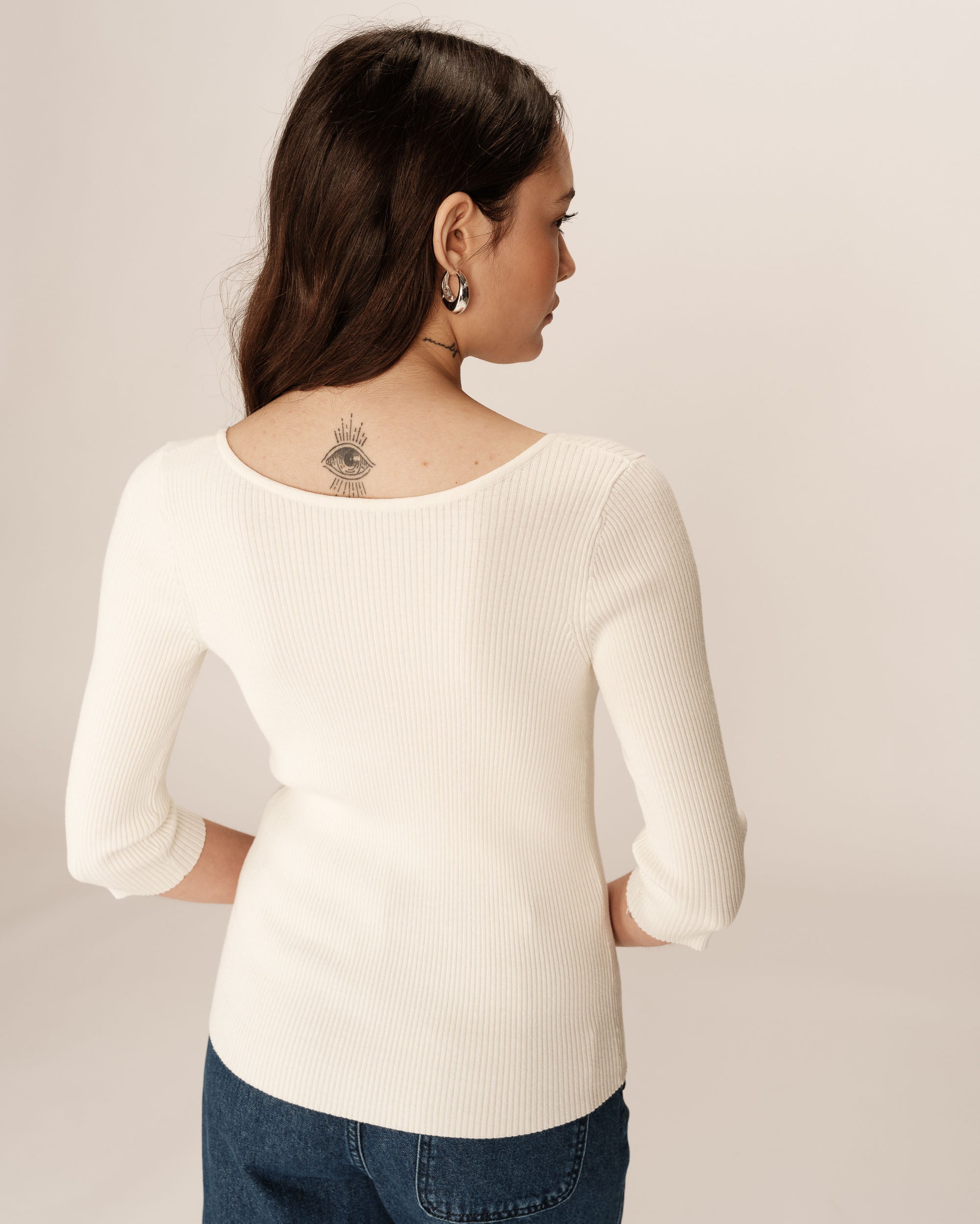 3/4 sleeve sweater ecru Paige_12867