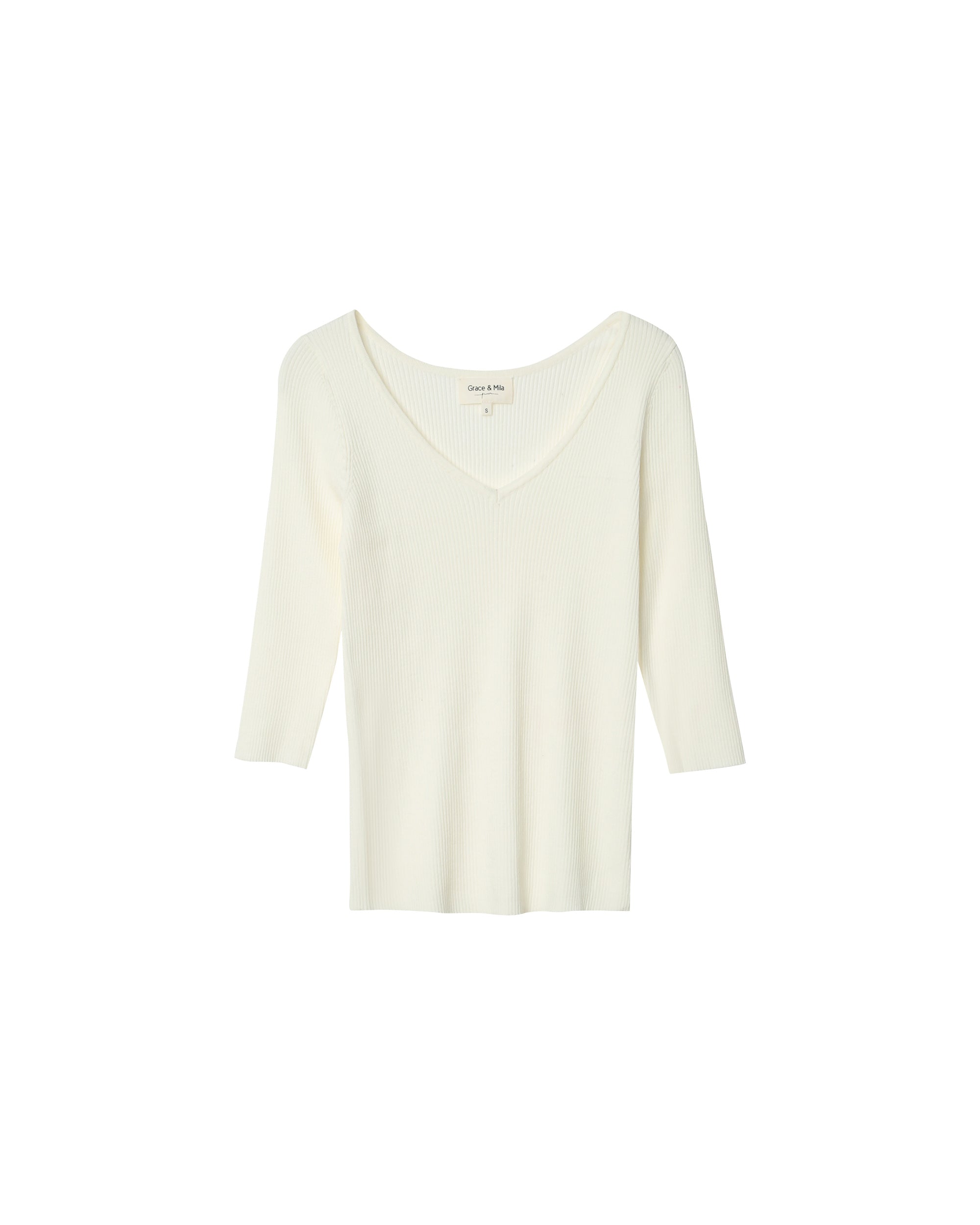 3/4 sleeve sweater ecru Paige_12867