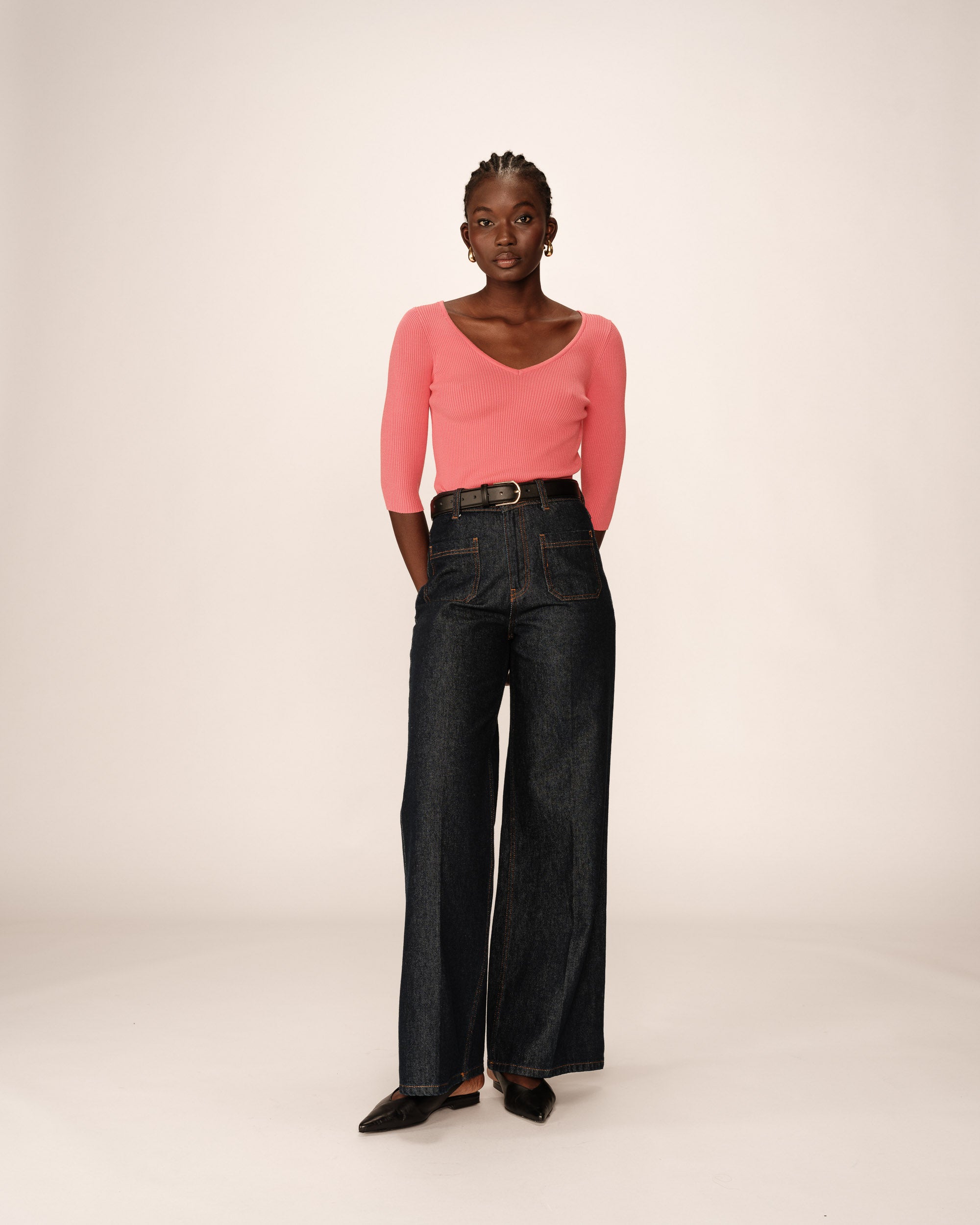 3/4 sleeve sweater pink Paige_12867