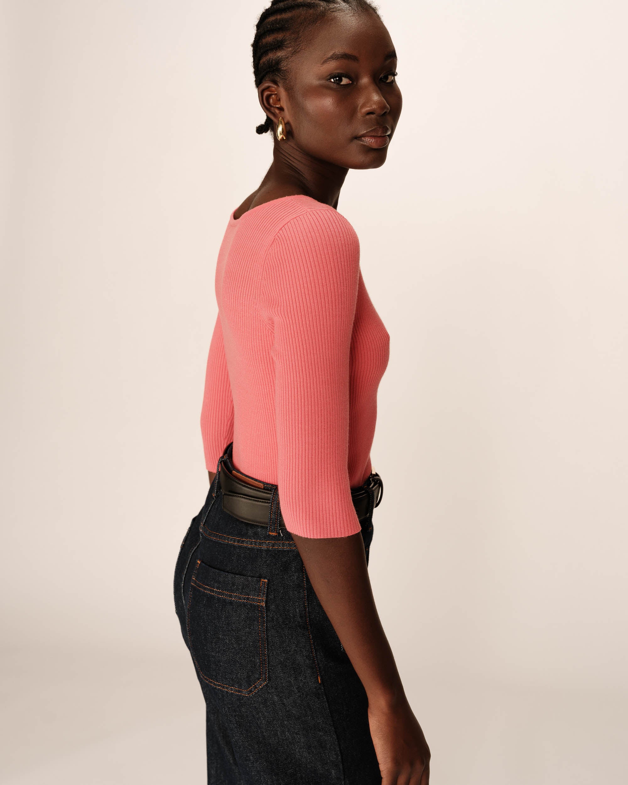 3/4 sleeve sweater pink Paige_12867