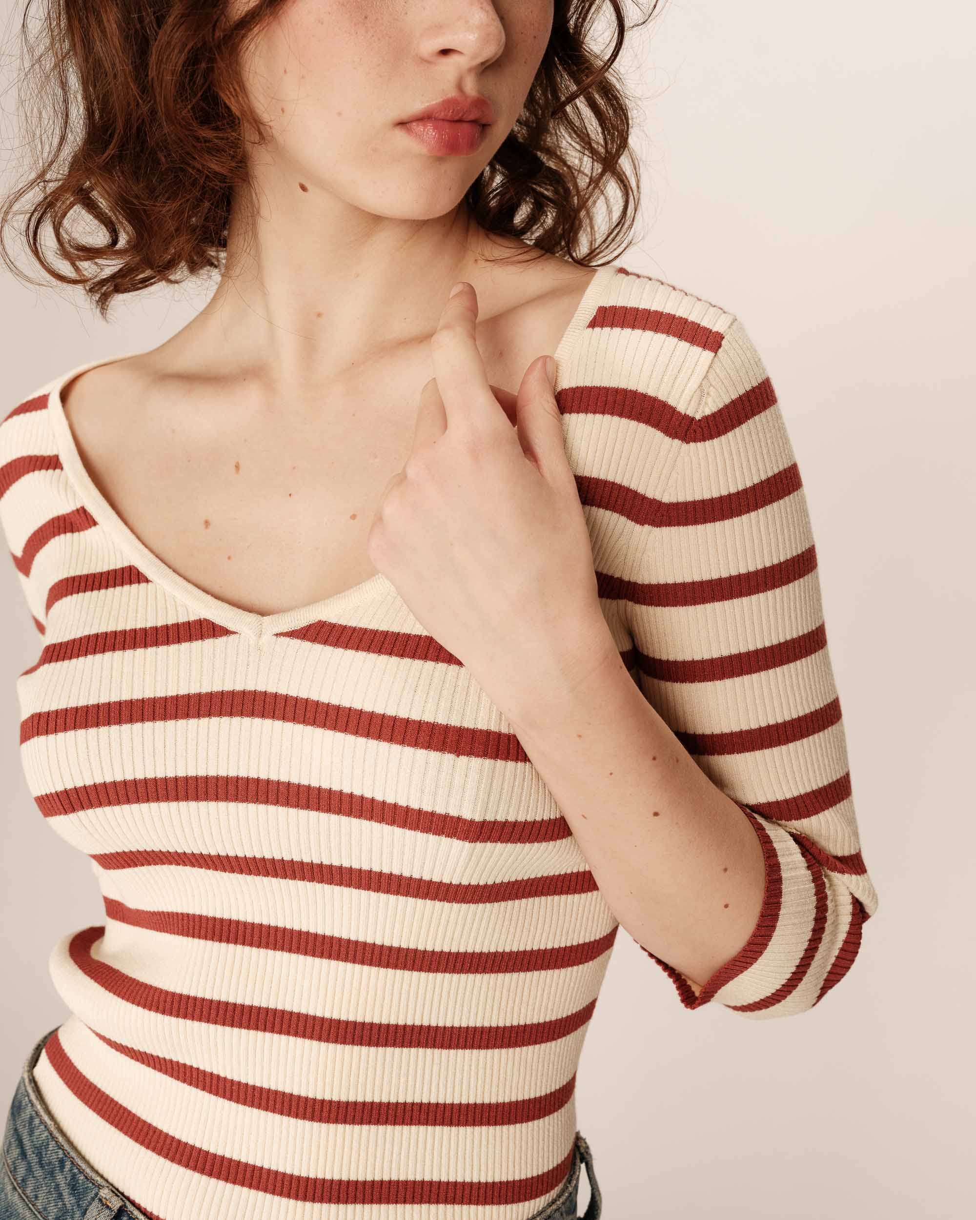 3/4 sleeve sweater terracotta Paige_12867