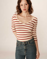 3/4 sleeve sweater terracotta Paige_12867