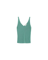 Top ajusté en lurex aqua Paillette