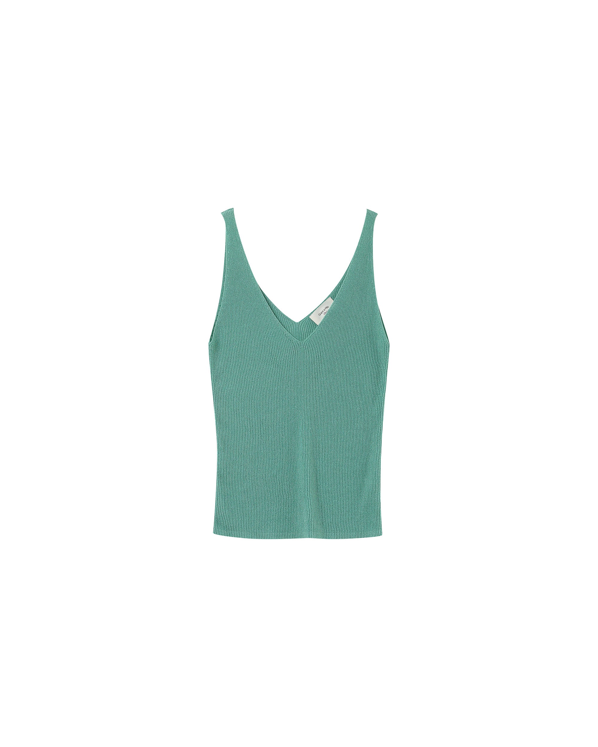 Top ajusté en lurex aqua Paillette