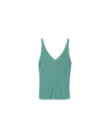 Top ajusté en lurex aqua Paillette