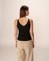 Top ajusté en lurex noir Paillette