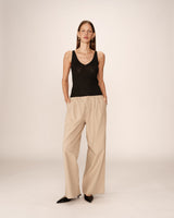 Top ajusté en lurex noir Paillette