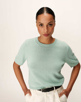 Straight knit sweater aqua Palermo_13177