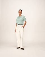 Straight knit sweater aqua Palermo_13177