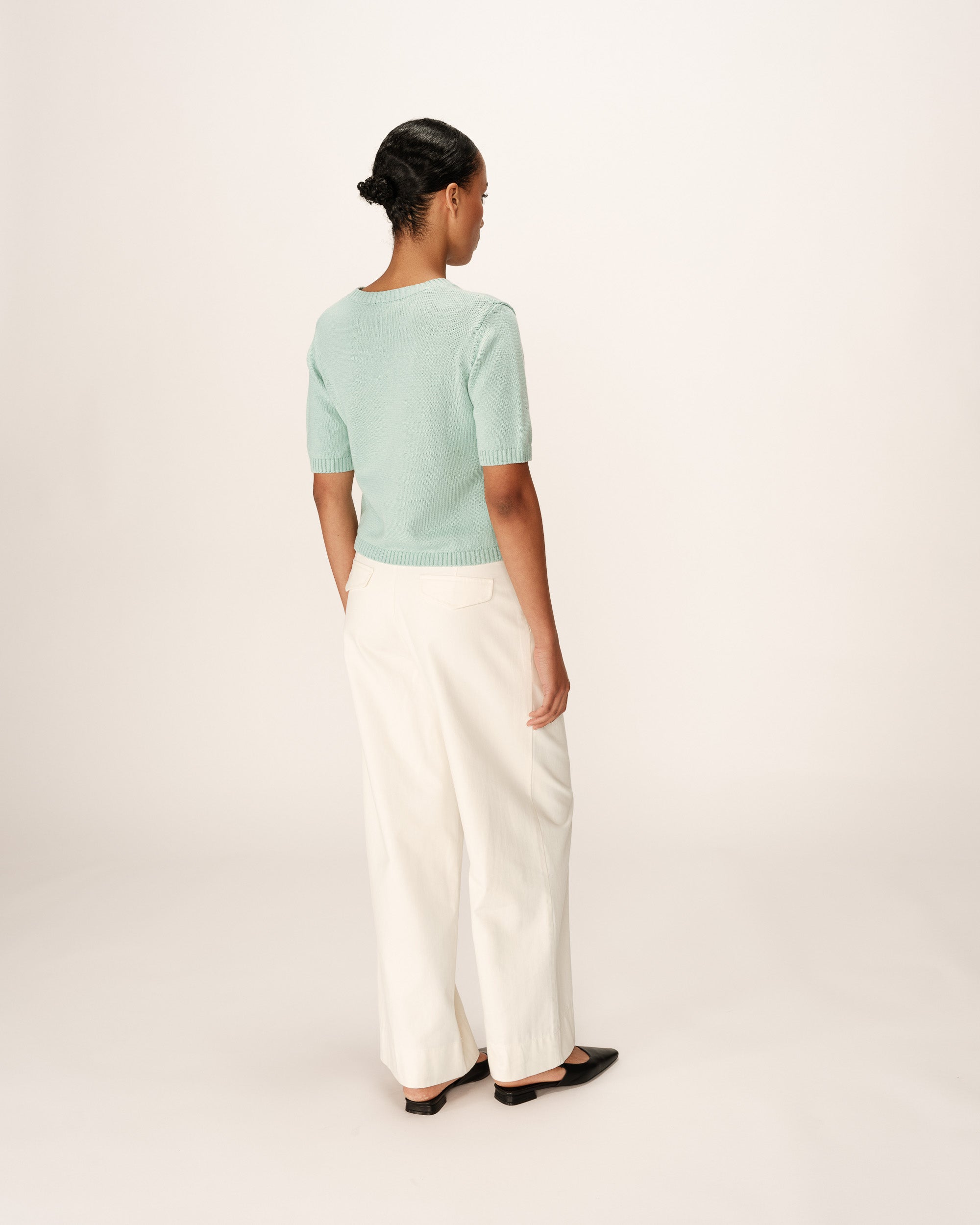 Straight knit sweater aqua Palermo_13177