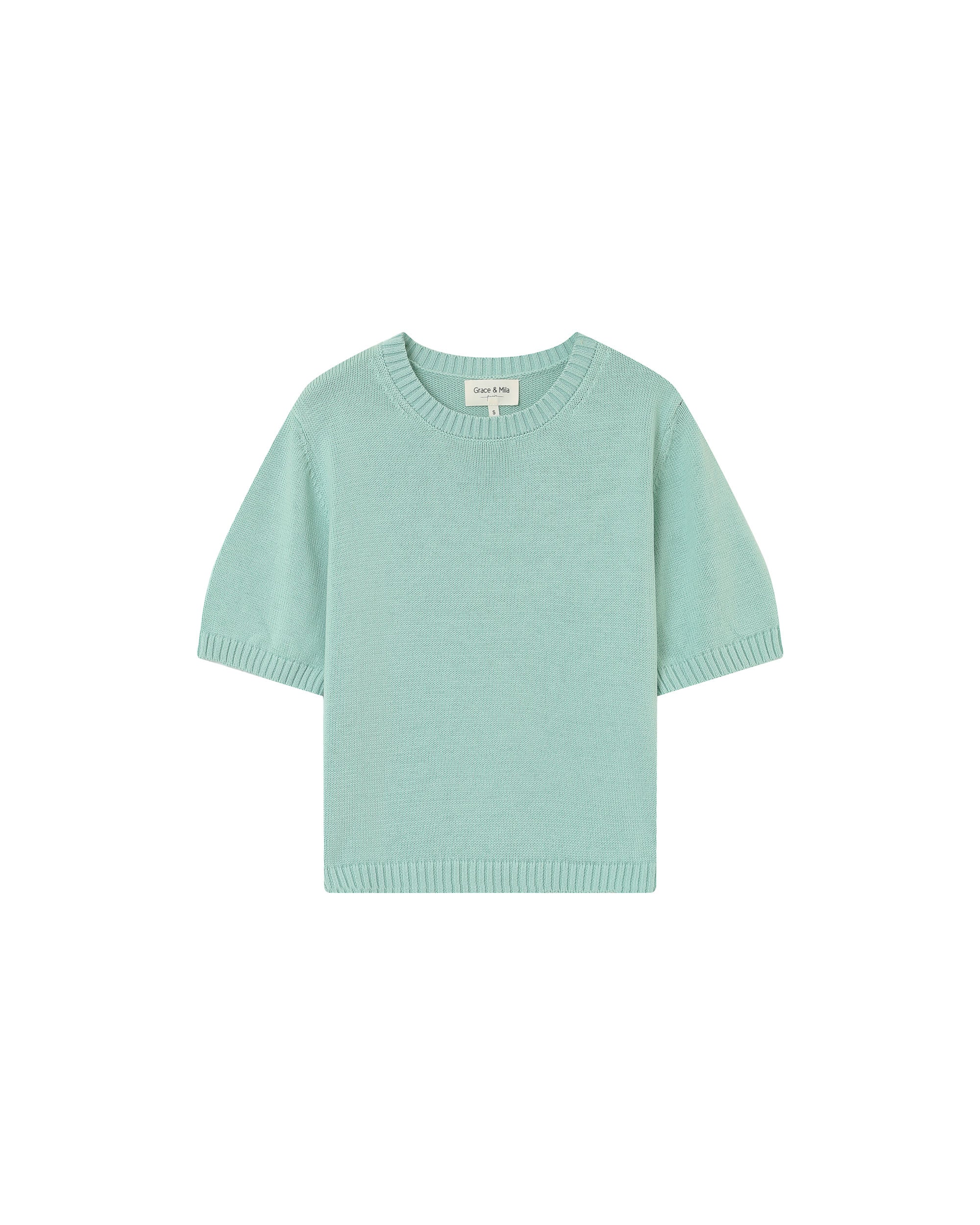 Straight knit sweater aqua Palermo_13177