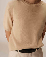 Straight knit sweater ecru Palermo_13177
