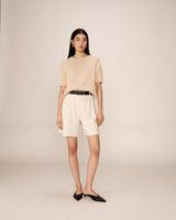 Straight knit sweater ecru Palermo_13177