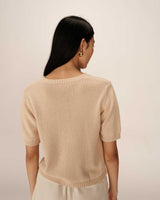 Straight knit sweater ecru Palermo_13177