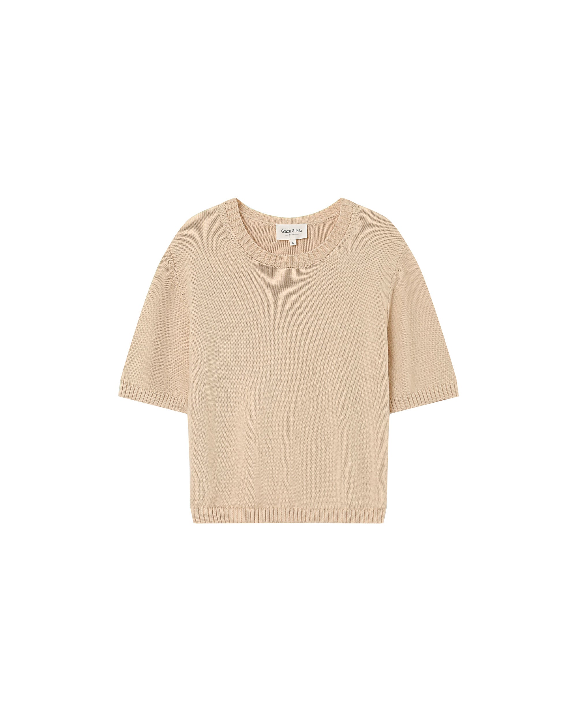 Straight knit sweater ecru Palermo_13177