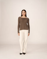 Tie-detail sweater khaki Palmer_12878