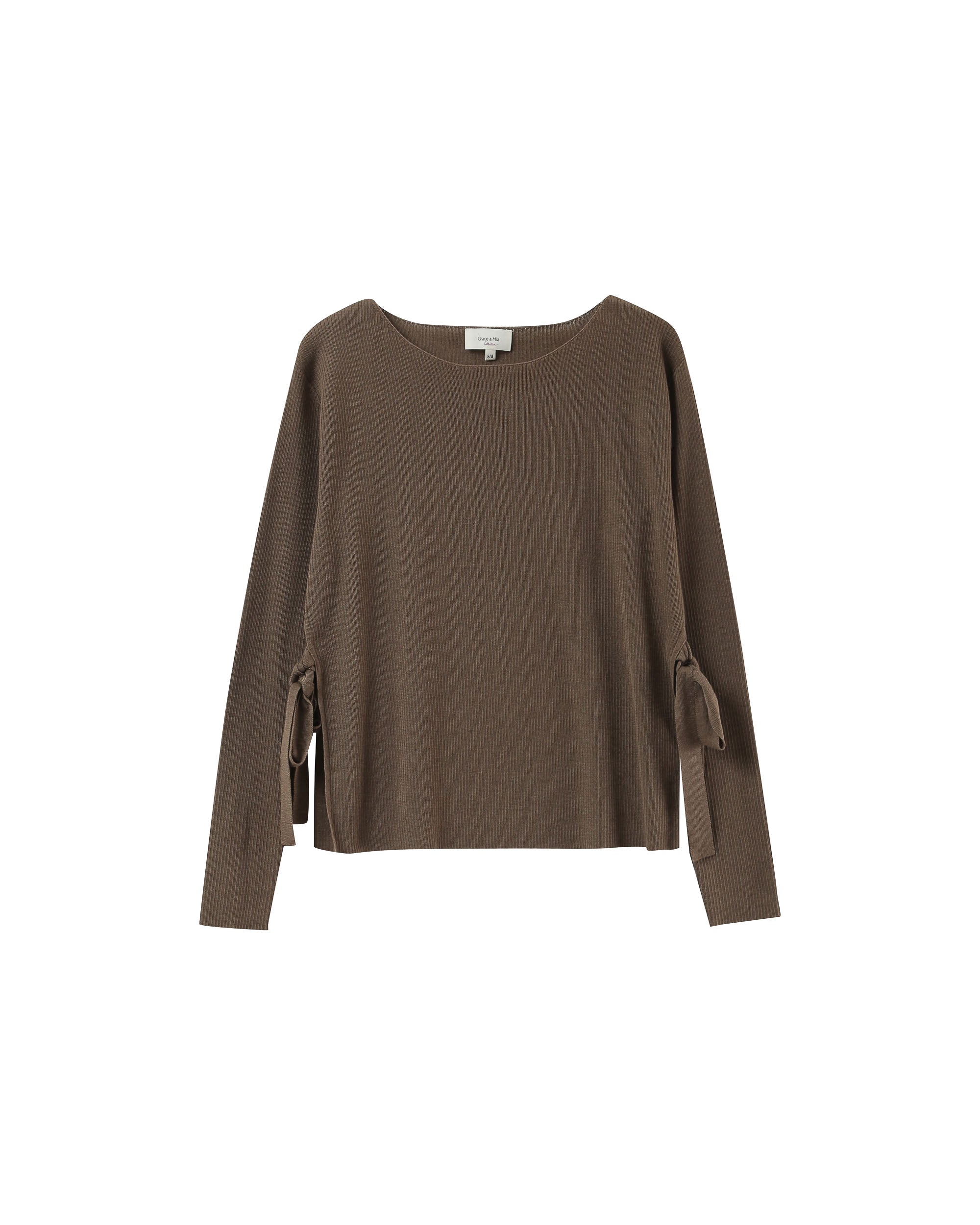 Tie-detail sweater khaki Palmer_12878