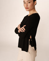 Tie-detail sweater black Palmer_12878