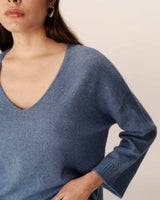 3/4 sleeve sweater blue Paltrow_12902