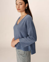 3/4 sleeve sweater blue Paltrow_12902