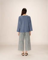 3/4 sleeve sweater blue Paltrow_12902