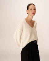 3/4 sleeve sweater ecru Paltrow_12902