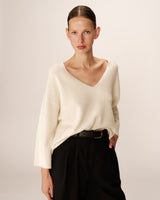 3/4 sleeve sweater ecru Paltrow_12902