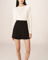 Jupe courte trapÃƒÂ¨ze noir Pamela