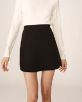 Jupe courte trapÃƒÂ¨ze noir Pamela