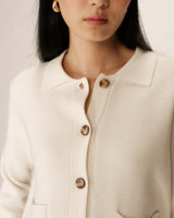 Cardigan maille fine ecru Pam