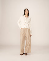 Cardigan maille fine ecru Pam