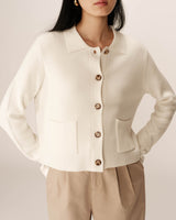 Cardigan maille fine ecru Pam