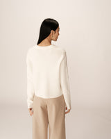 Cardigan maille fine ecru Pam