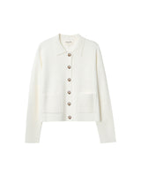 Cardigan maille fine ecru Pam