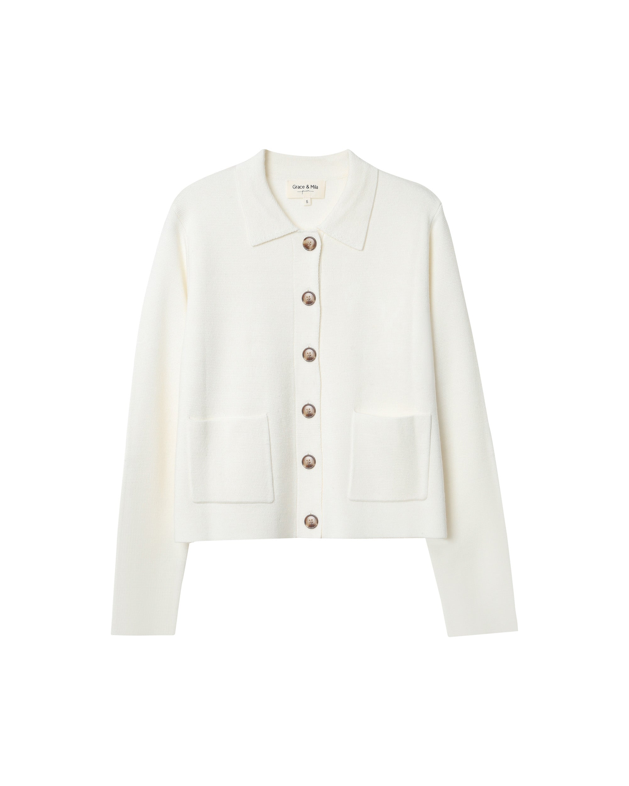 Cardigan maille fine ecru Pam