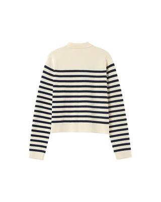 CARDIGAN RAYURES ECRU PAM