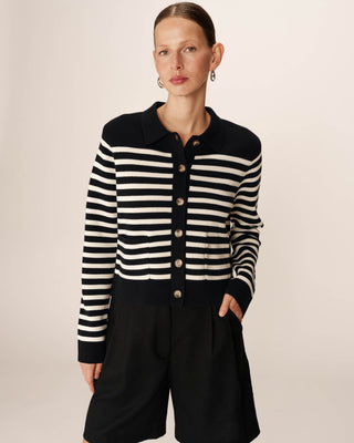 CARDIGAN RAYURES MARINE PAM