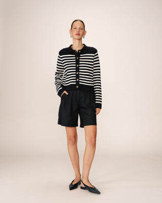CARDIGAN RAYURES MARINE PAM