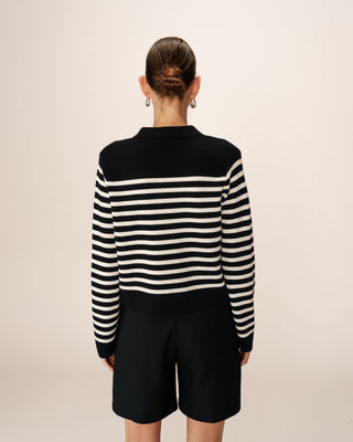CARDIGAN RAYURES MARINE PAM
