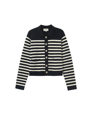 CARDIGAN RAYURES MARINE PAM