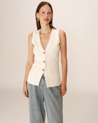 GILET ECRU PANAMA