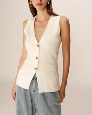 GILET ECRU PANAMA