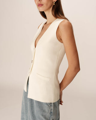 GILET ECRU PANAMA