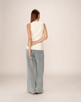 GILET ECRU PANAMA