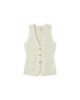 Fitted knit waistcoat ecru Panama