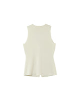 Fitted knit waistcoat ecru Panama