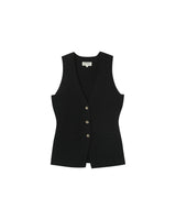 Fitted knit waistcoat black Panama