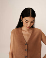 Knit cardigan camel Pancake